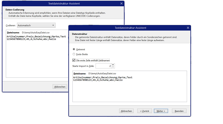 Automation – Datenfilter Assistent
