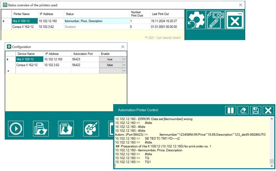 APC - Various dialogs
