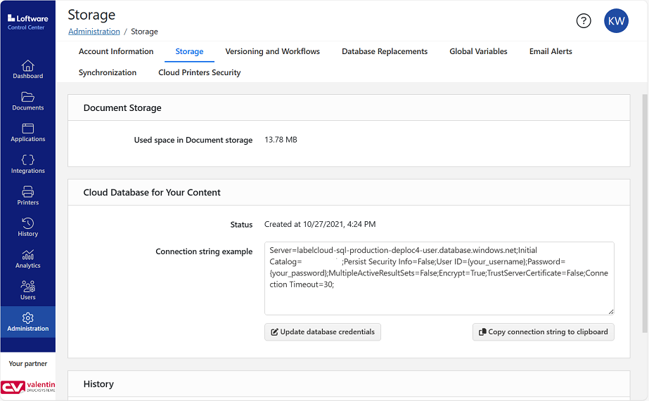 Manage the cloud database, versioning, mail notifications, etc.
